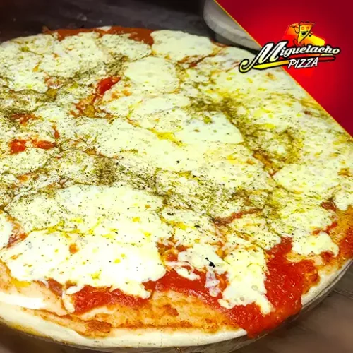 Pizza sencilla de queso mozzarella
